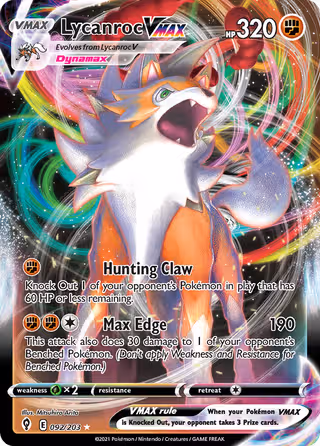 Lycanroc VMAX 92/203 Pokemon card
