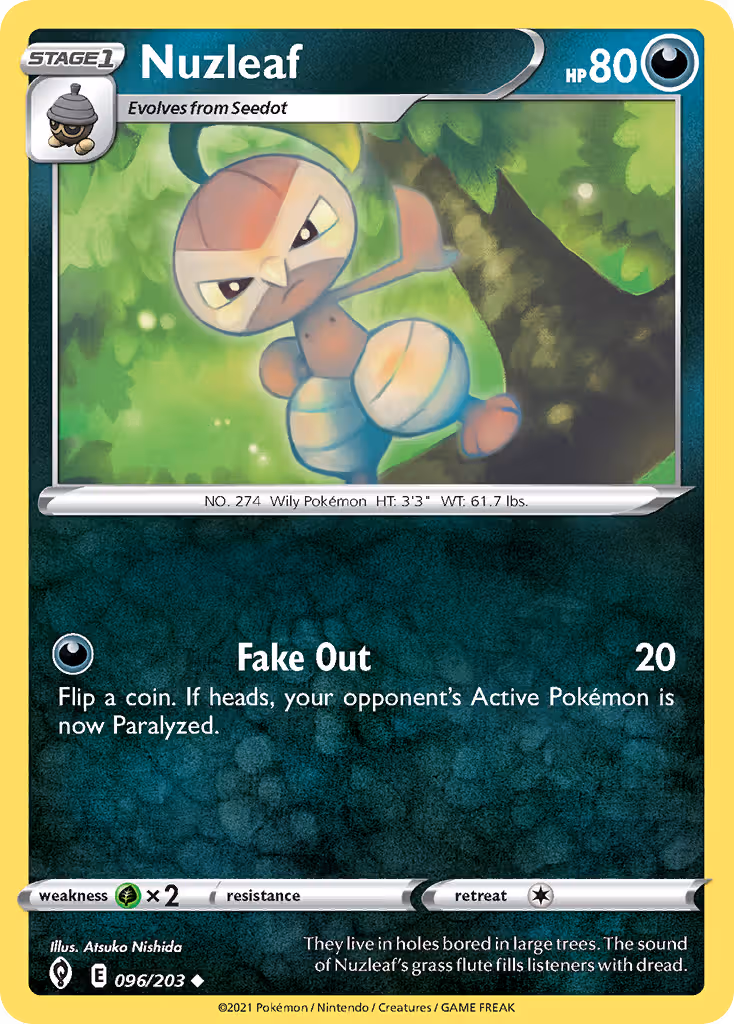 Nuzleaf 96/203 Pokemon card