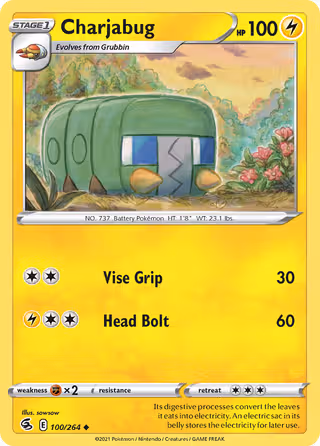 Charjabug 100/264 Pokemon card