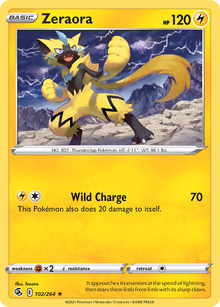 Zeraora 102/264 Pokemon card