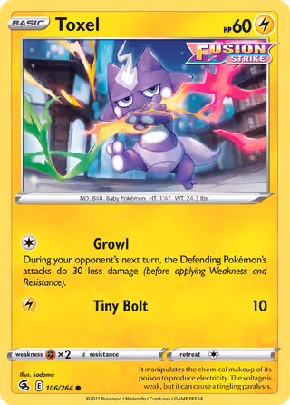 Toxel 106/264 Pokemon card