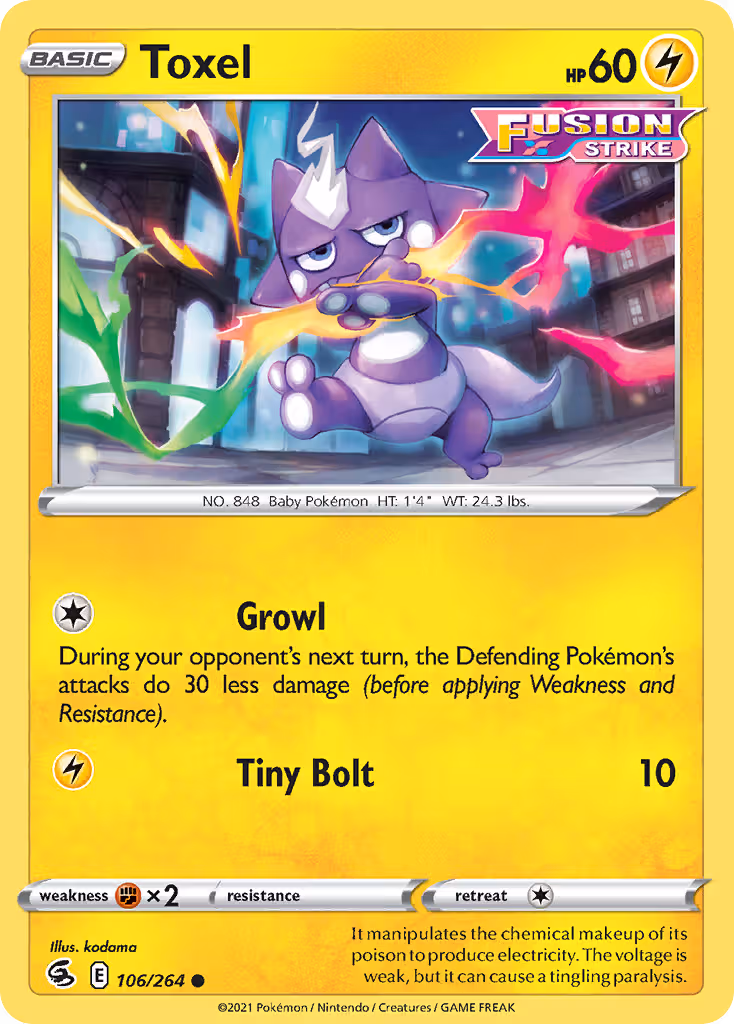 Toxel 106/264 Pokemon card