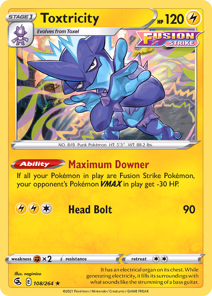 Toxtricity 108/264 Pokemon card