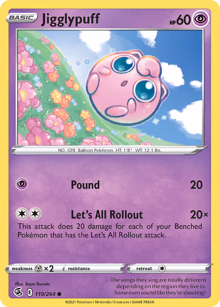 Jigglypuff 110/264 Pokemon card