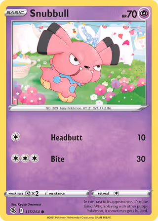 Snubbull 115/264 Pokemon card