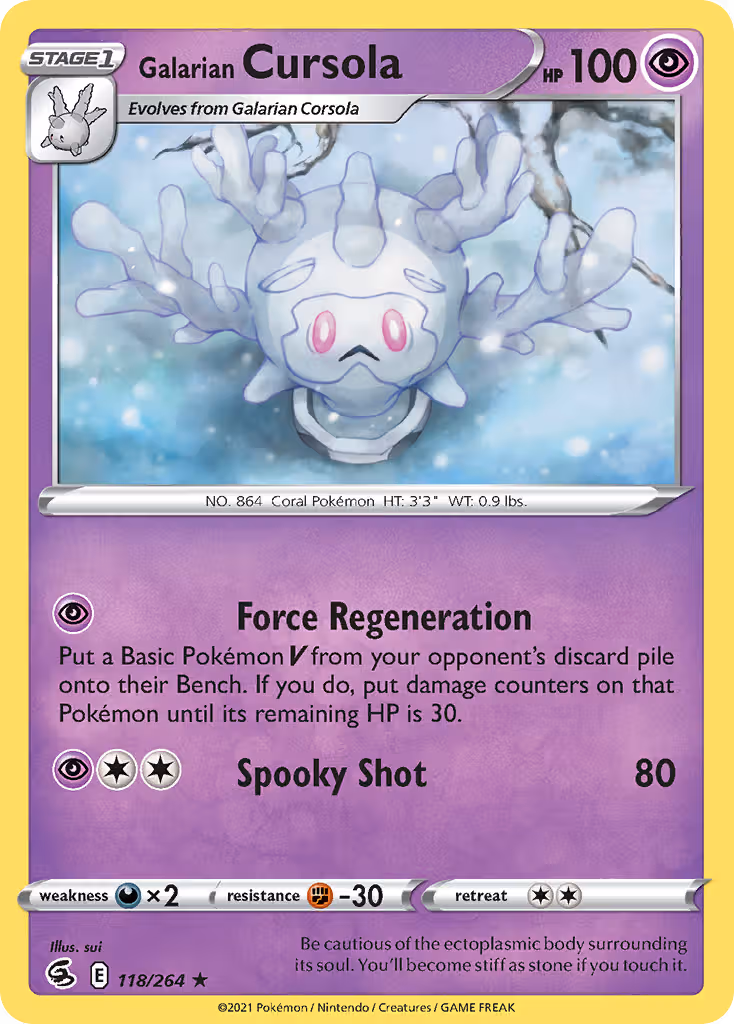 Galarian Cursola 118/264 Pokemon card