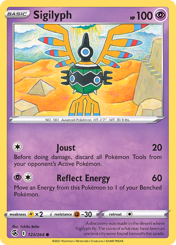 Sigilyph 123/264 Pokemon card