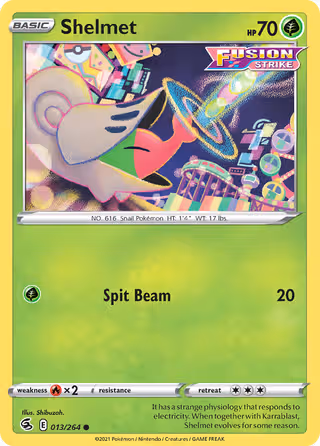 Shelmet 13/264 Pokemon card