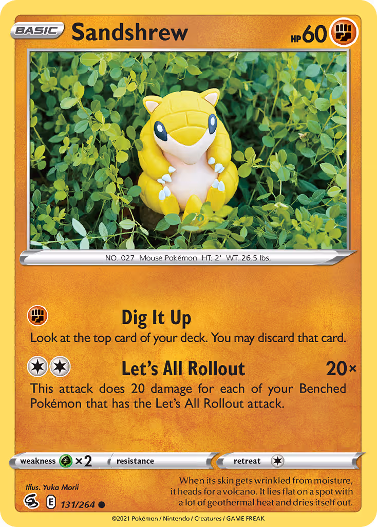 Sandshrew 131/264 Pokemon card