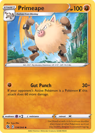 Primeape 134/264 Pokemon card