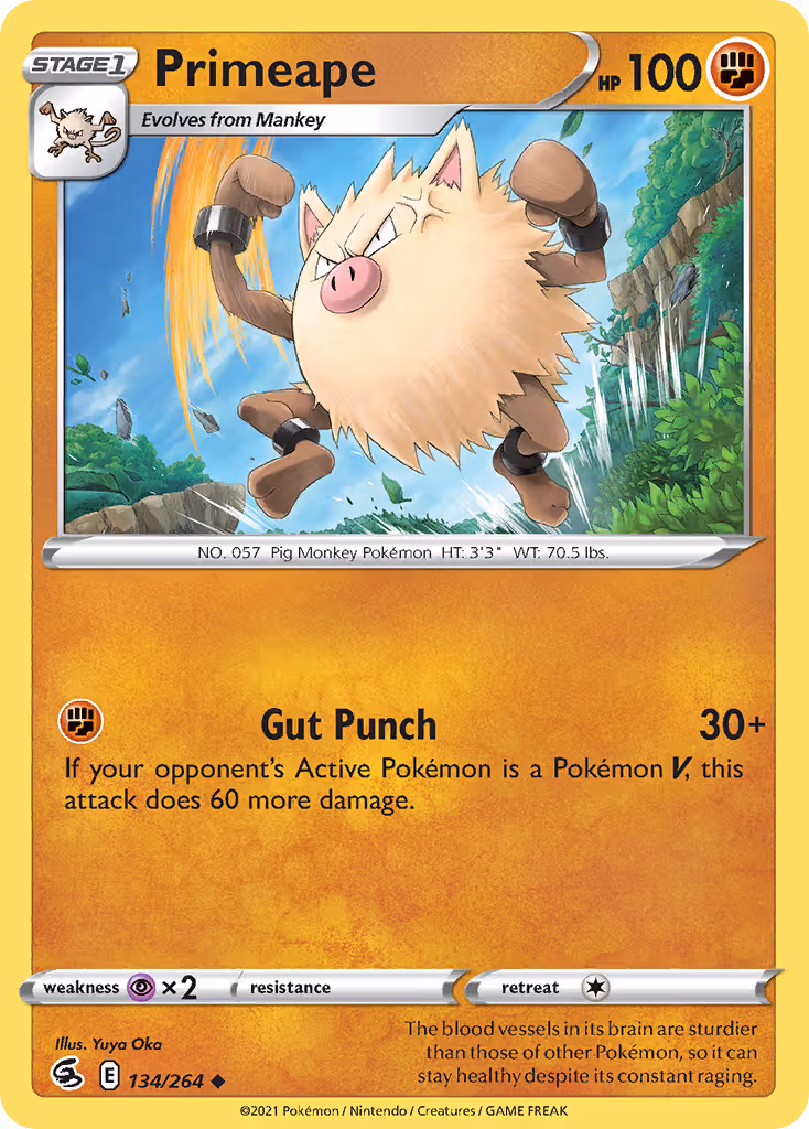 Primeape 134/264 Pokemon card