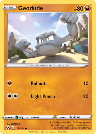Geodude 135/264 Pokemon card