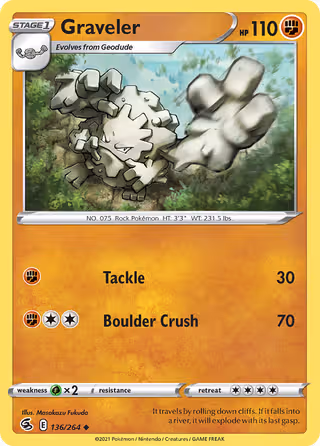 Graveler 136/264 Pokemon card