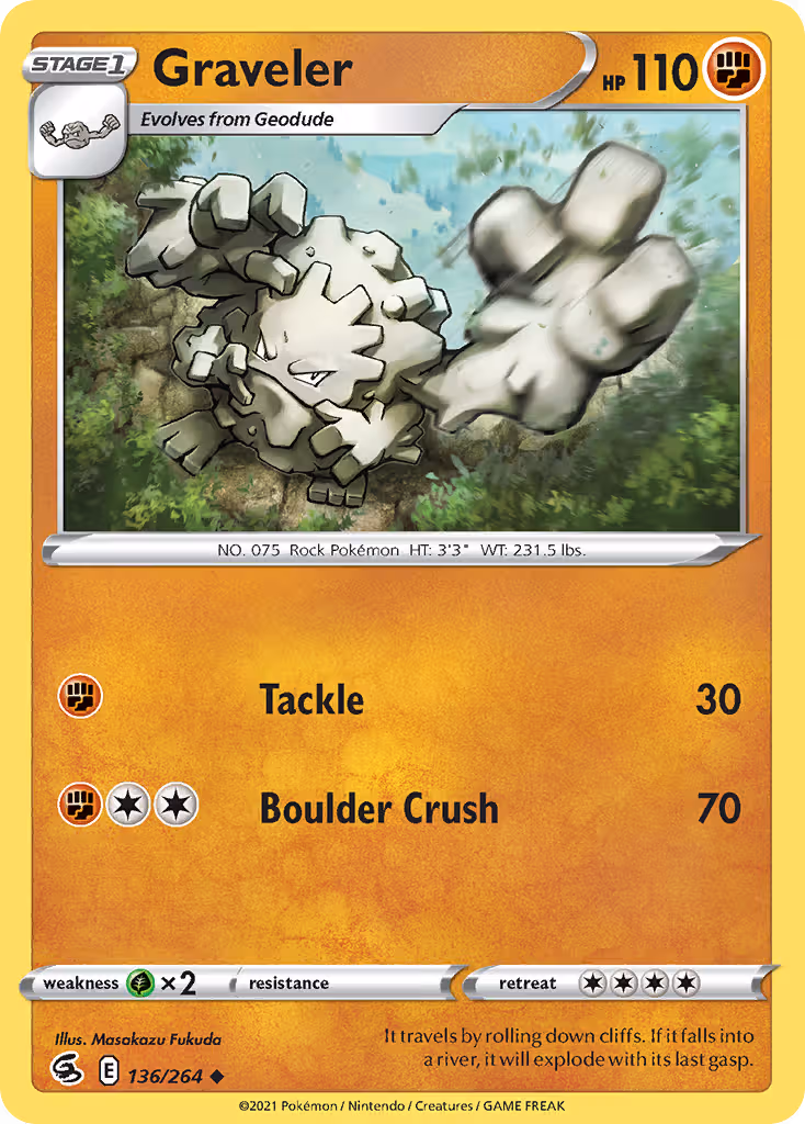 Graveler 136/264 Pokemon card