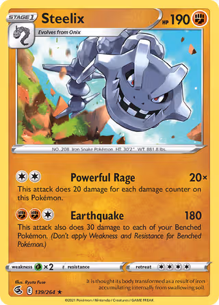 Steelix 139/264 Pokemon card