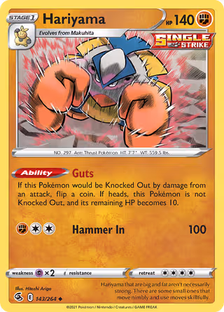 Hariyama 143/264 Pokemon card