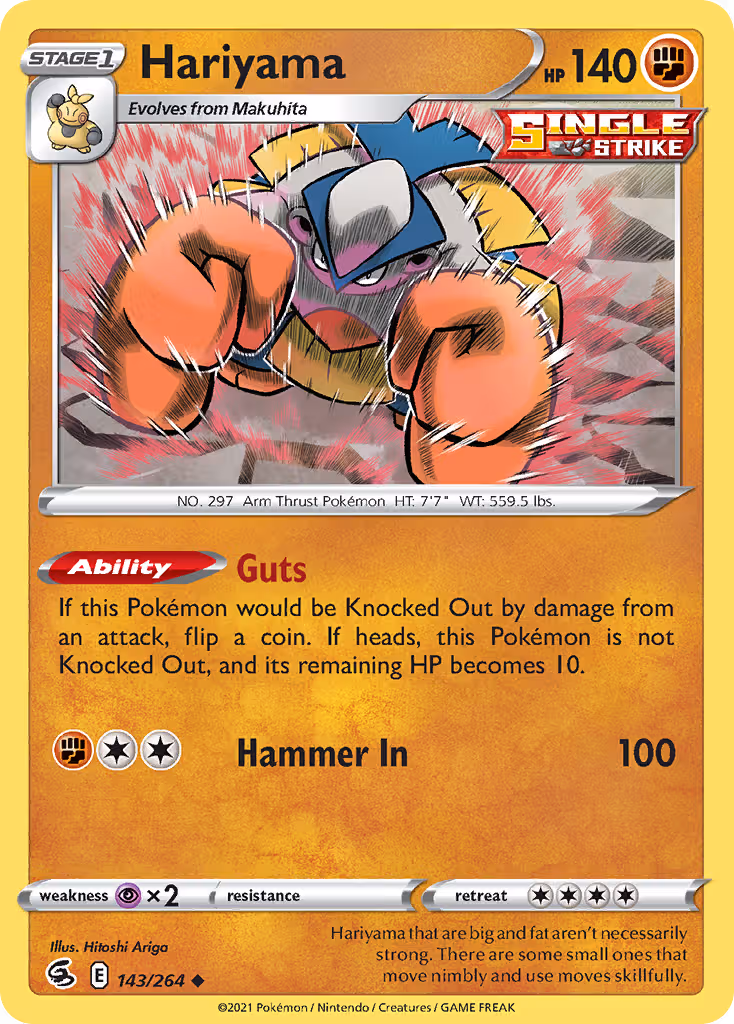 Hariyama 143/264 Pokemon card