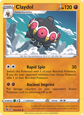 Claydol 145/264 Pokemon card