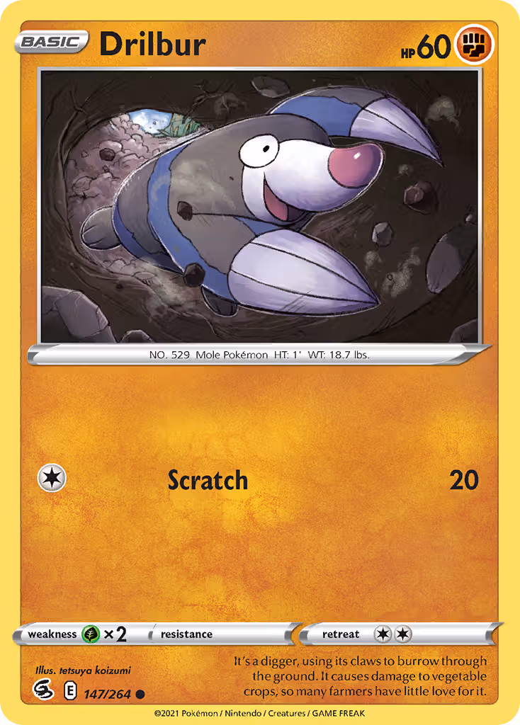 Drilbur 147/264 Pokemon card