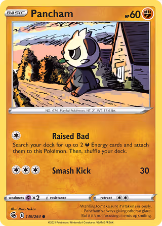 Pancham 149/264 Pokemon card