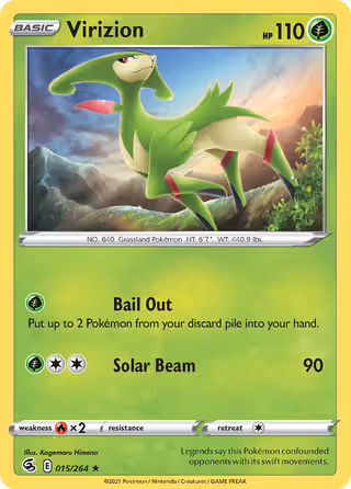 Virizion 15/264 Pokemon card