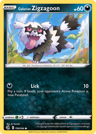 Galarian Zigzagoon 159/264 Pokemon card