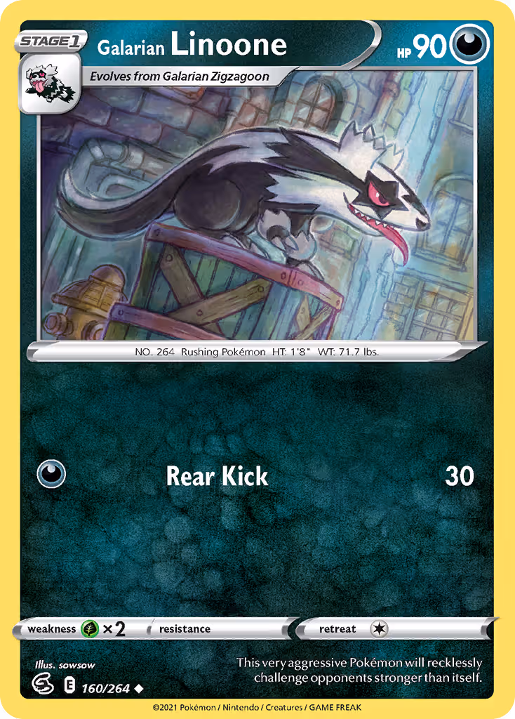 Galarian Linoone 160/264 Pokemon card