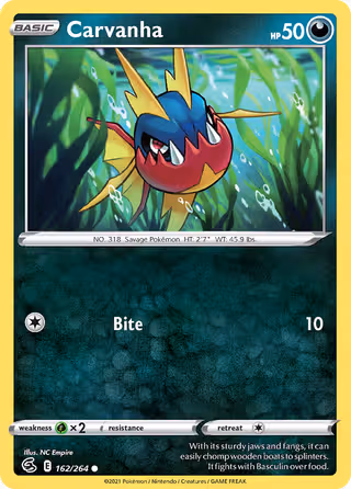 Carvanha 162/264 Pokemon card