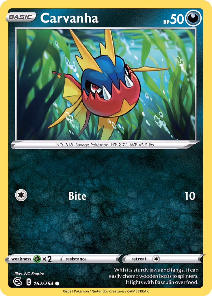 Carvanha 162/264 Pokemon card