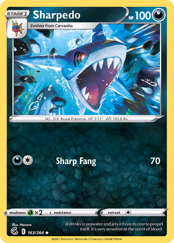 Sharpedo 163/264 Pokemon card