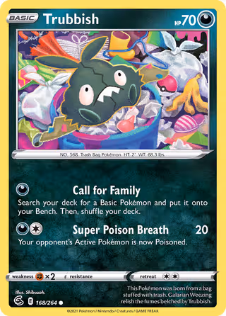 Trubbish 168/264 Pokemon card