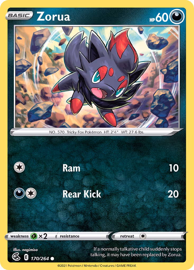 Zorua 170/264 Pokemon card