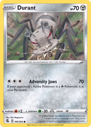 Durant 184/264 Pokemon card