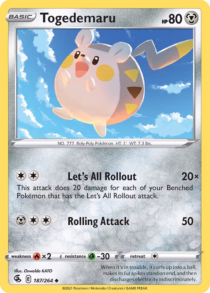 Togedemaru 187/264 Pokemon card