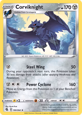 Corviknight 190/264 Pokemon card