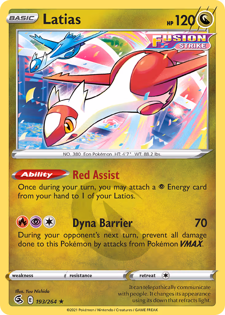 Latias 193/264 Pokemon card