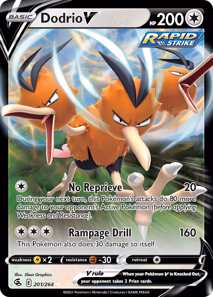Dodrio V 201/264 Pokemon card