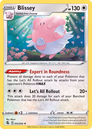 Blissey 203/264 Pokemon card