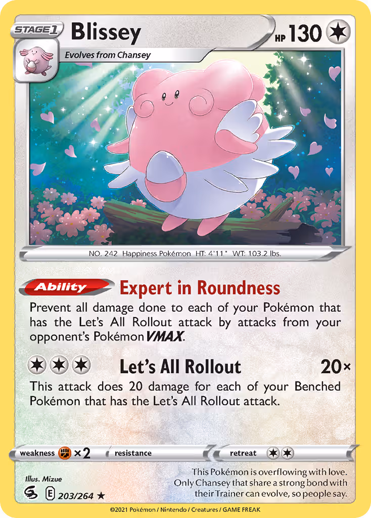 Blissey 203/264 Pokemon card