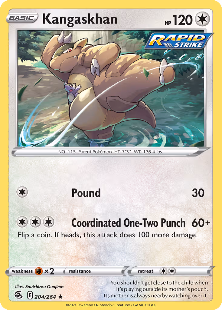 Kangaskhan 204/264 Pokemon card