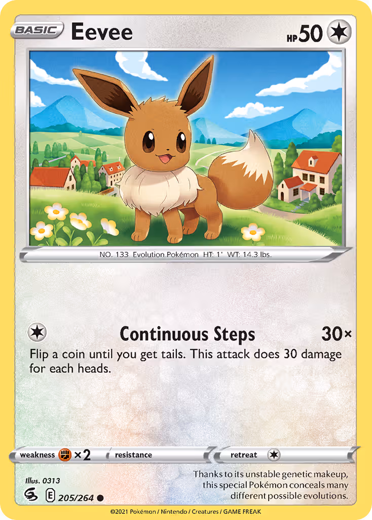 Eevee 205/264 Pokemon card
