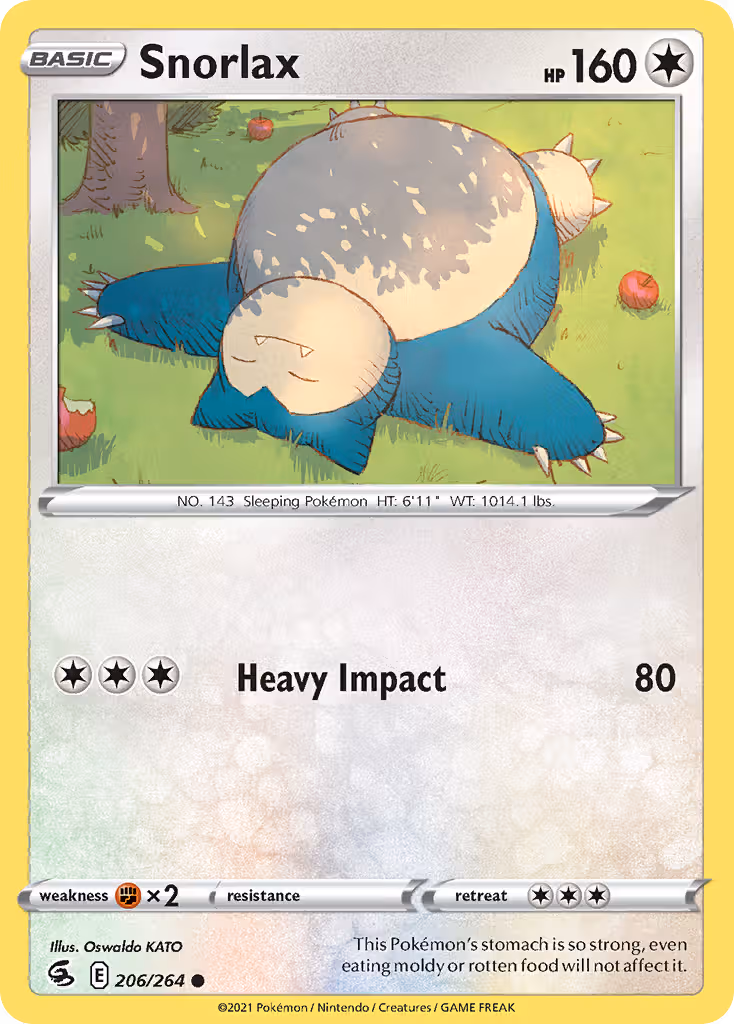 Snorlax 206/264 Pokemon card