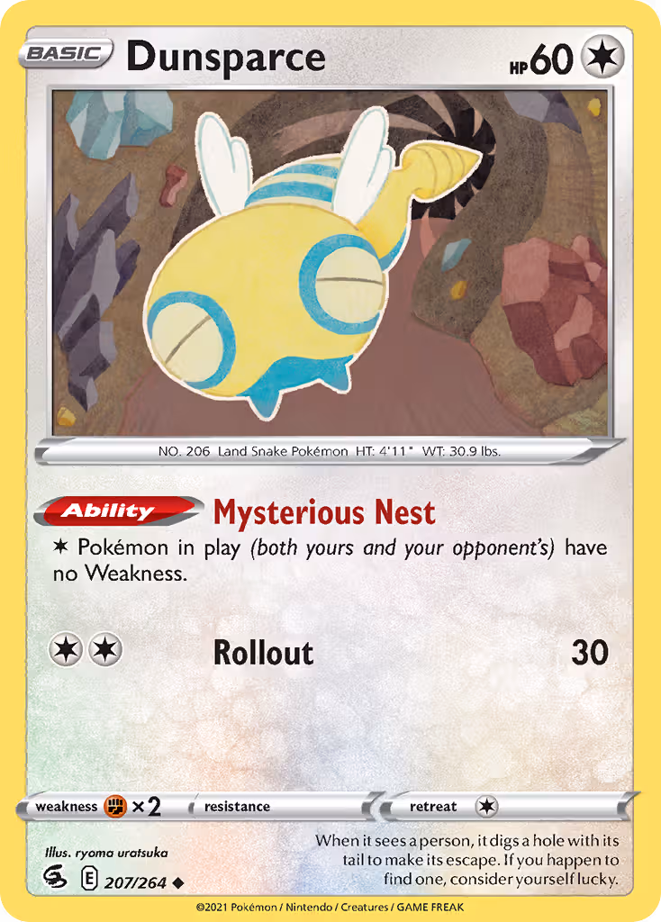 Dunsparce 207/264 Pokemon card