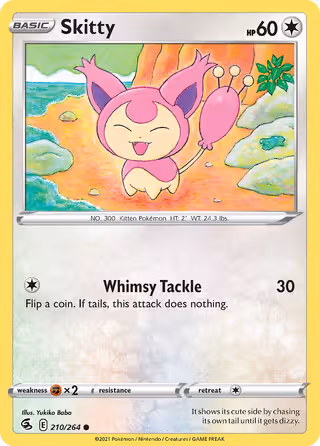 Skitty 210/264 Pokemon card