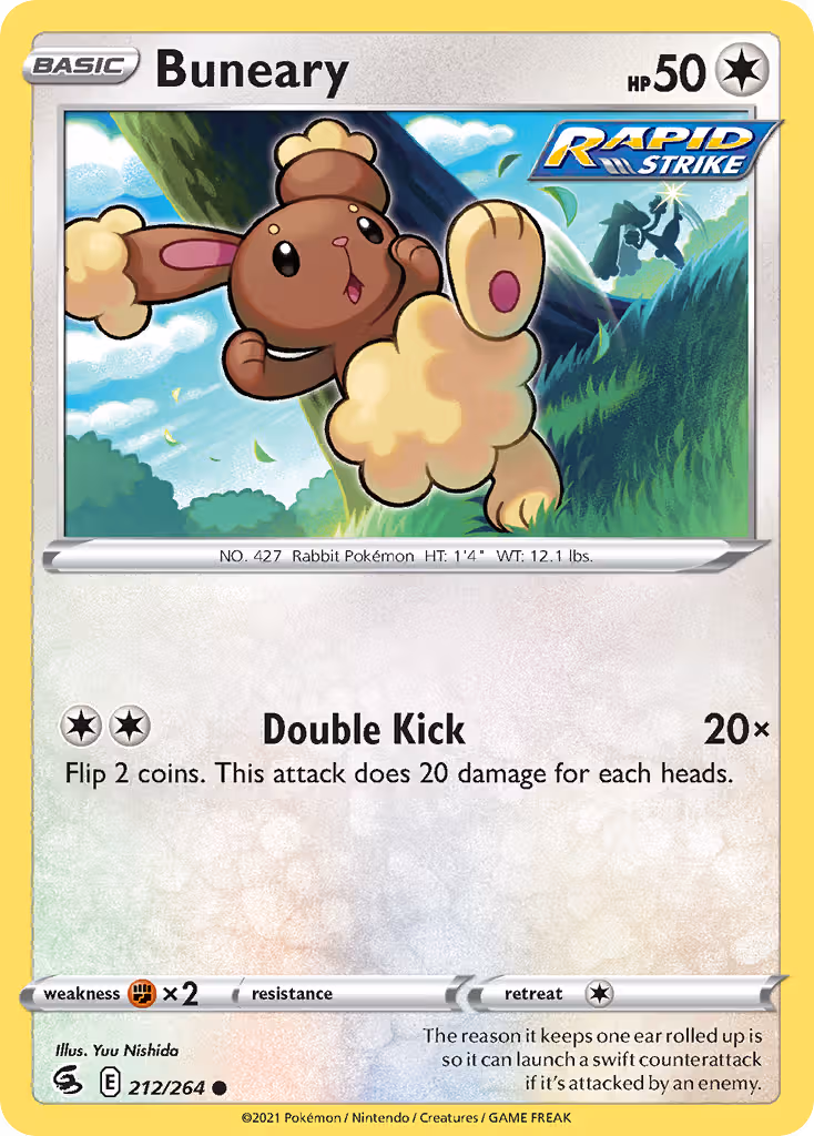 Buneary 212/264 Pokemon card