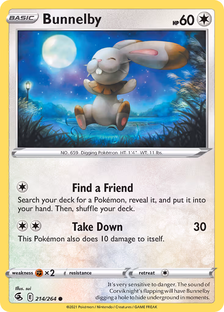 Bunnelby 214/264 Pokemon card
