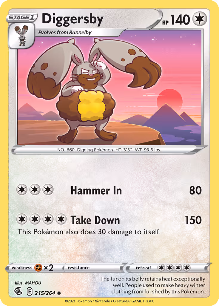 Diggersby 215/264 Pokemon card