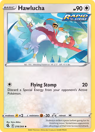 Hawlucha 216/264 Pokemon card