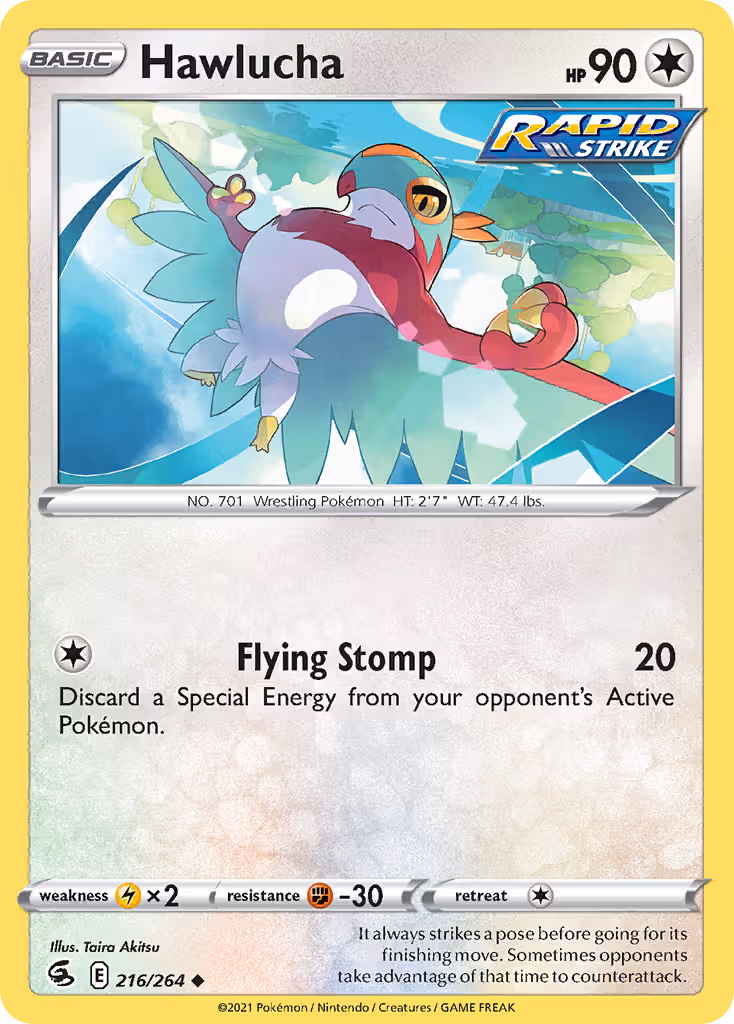 Hawlucha 216/264 Pokemon card