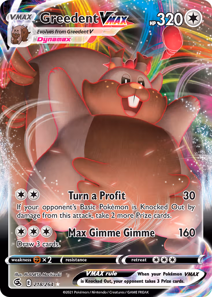 Greedent VMAX 218/264 Pokemon card